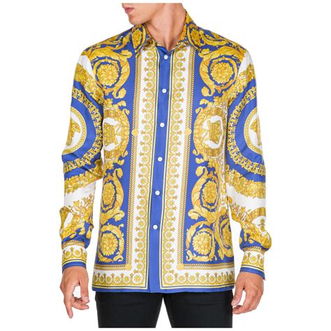 versace mens dress shirt|Versace long sleeve shirt men.